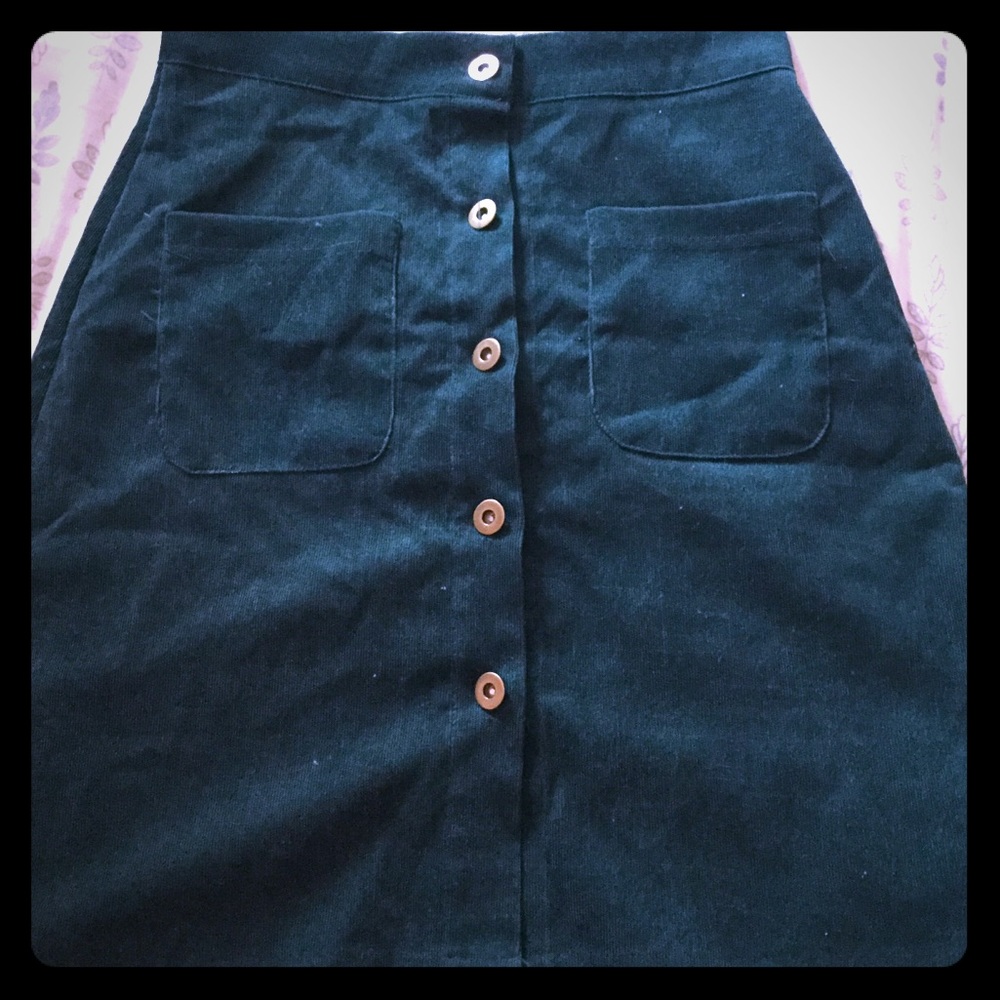 Dark green corduroy skirt